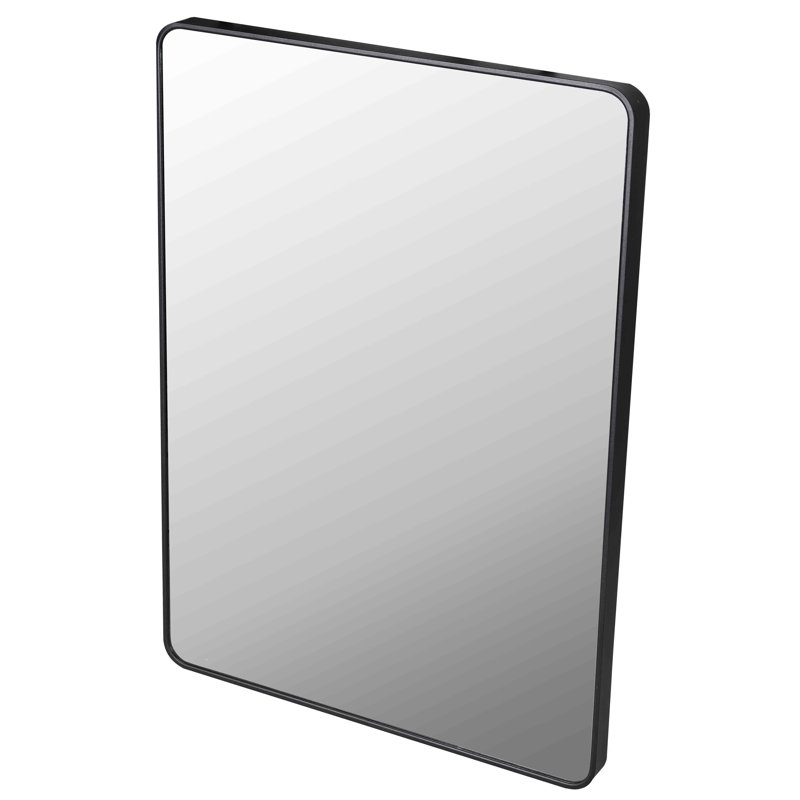 Arilynn Metal Flat Wall Mirror, Black