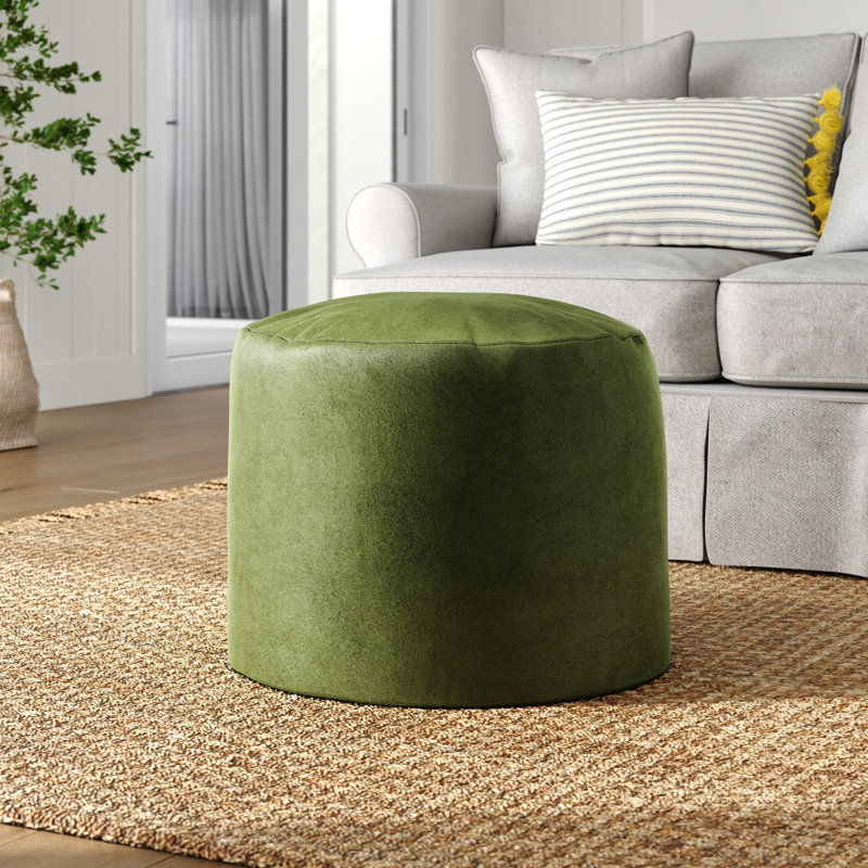 Upholstered Pouf, Moss