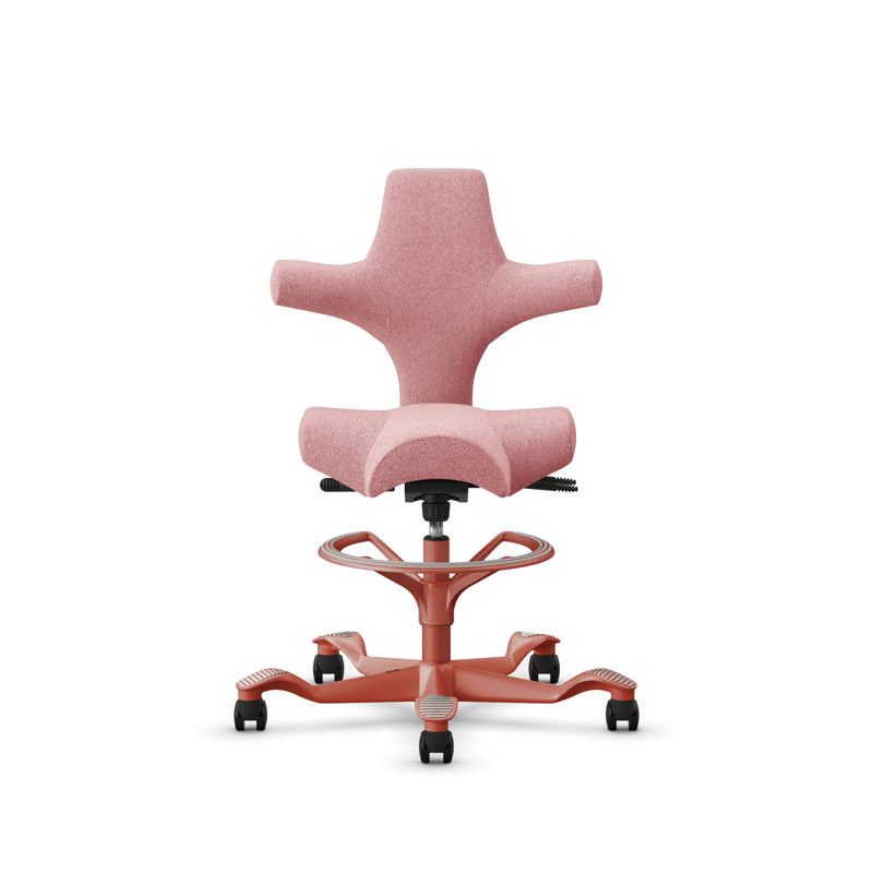 HÅG Capisco Adjustable Sit-to-Stand Height Chair, Sit-to-Stand, Blush Rose, Pink Blush  