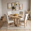 Ensemble de salle à manger rond extensible cinq pièces avec quatre chaises rembourrées-1260876383