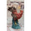 Sculpture de coq en bronze coloré à la main