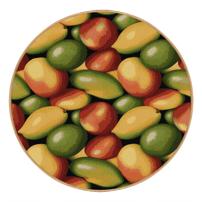  Tapis lavable à la mangue Tommy Atkins, Rond 3 pi