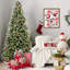 Arbre de Noël à charnière en PE + PVC avec lumières DEL blanc chaud, baies rouges et pommes de pin-2015162048