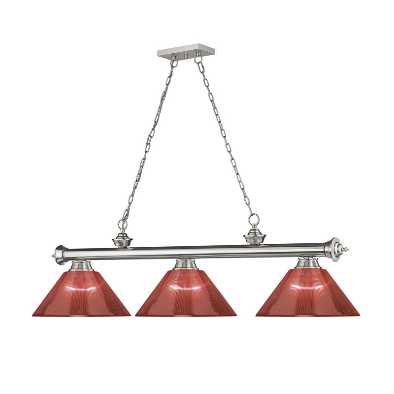 Annaleisa 3 - Light Pool Table Lights Pendant, Red