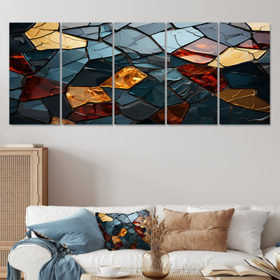 «Cubic Mosaic Marble Tiles III, 5 pièces», 5 pièces