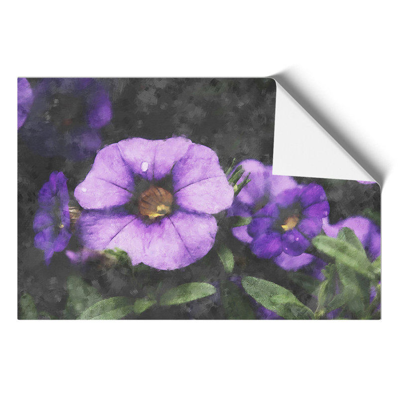 Purple Flowers Painting - Frameless Print, 42cm H x 59cm W x 0.1cm D