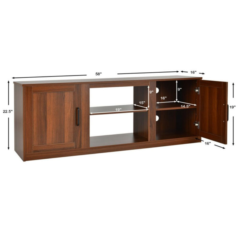 Deangelos Unfinished TV Stand for TVs up to 65", Walnut