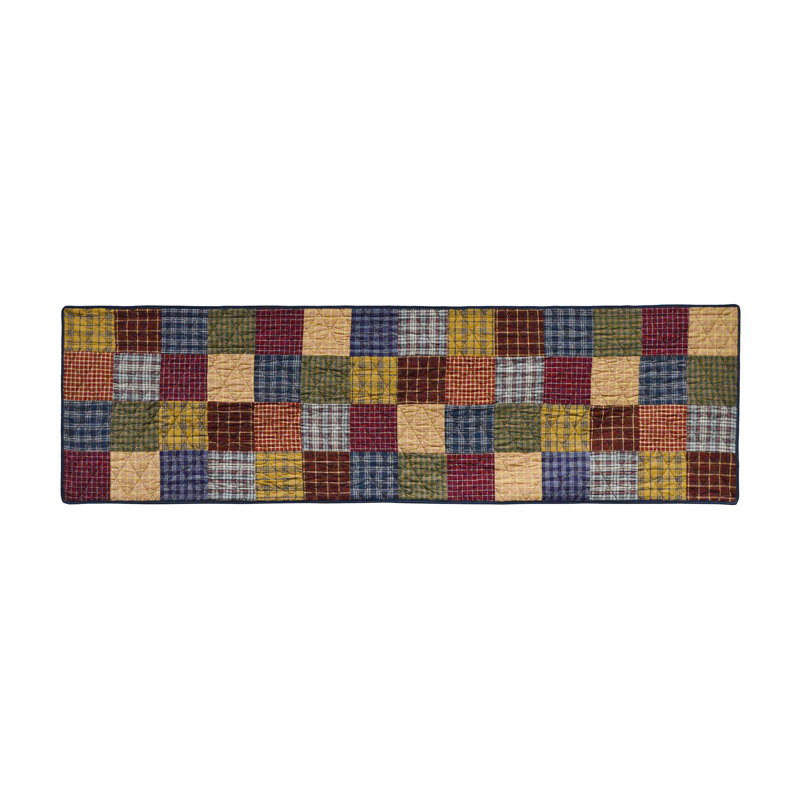 Lakehouse Patchwork Cotton Tailored 56'' W Window Valance in