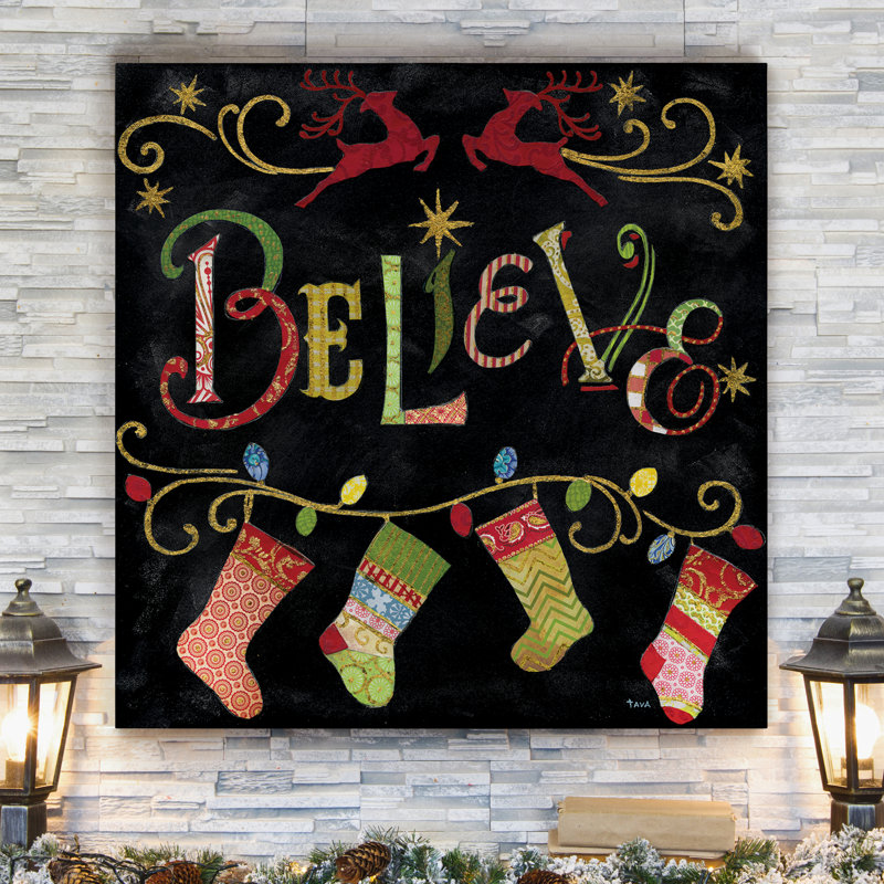 Believe - reproduction sur toile tendue, H 16 po x l 16 po x P 1 po