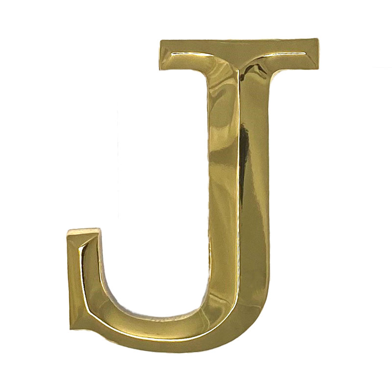 Heurtoir de porte lettre monogramme, Laiton, J