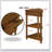 33.8'' Small Triangle Corner Table, Wood Side Table For Compact Spaces With 3 Tiers And Solid Wood Legs, Brown