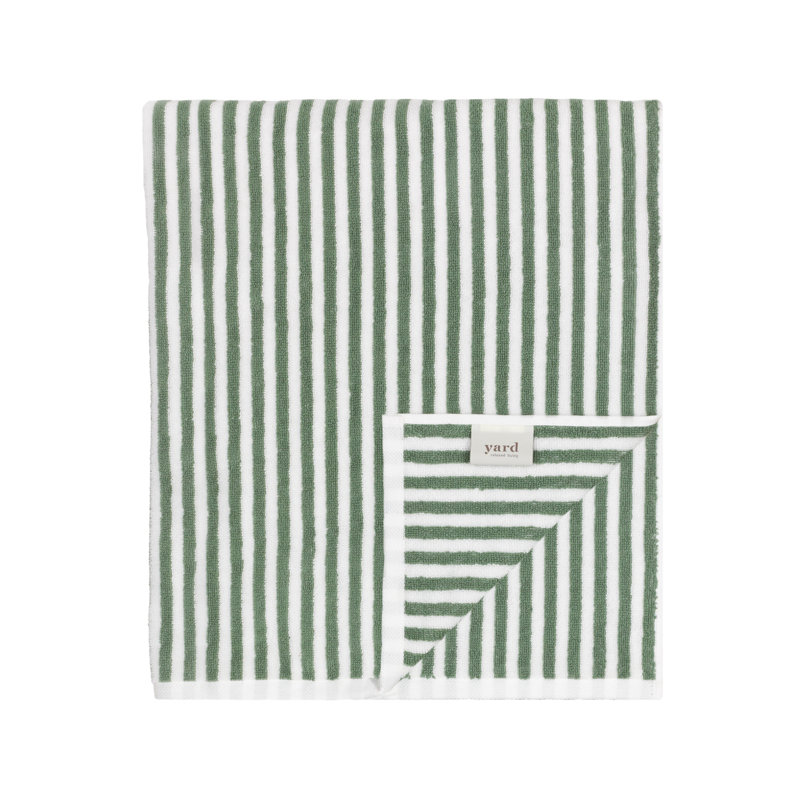 Hebden Bath Sheet, Green/Cream