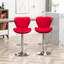 Pivotant rouge, de 2 - réglage de la hauteur du vérin à gaz, rotation de 360 degrés, revêtement, siège rembourré réglable de style contemporain (2 pièces), tissu en velours, finition tendance-212515582