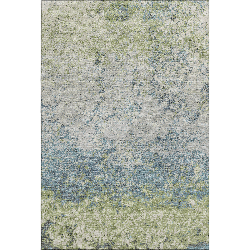 Tapis vert de qualité supérieure lavable à la machine Euriah, Rectangulaire 3 pi x 5 pi