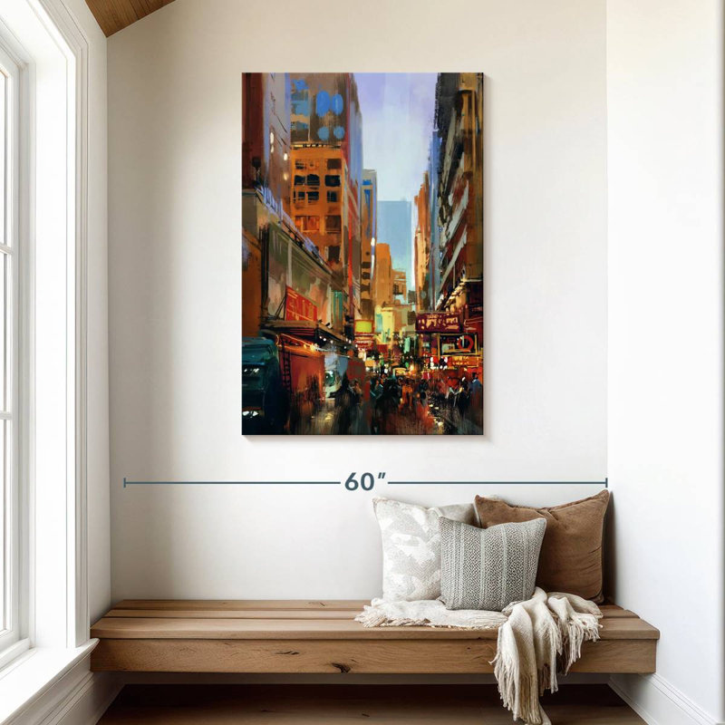 Sireci Bustling Street, 45" H x 30" W