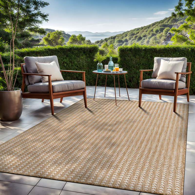 Tapis intérieur à chevrons, Natural, Rectangle 8' x 10'