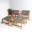Fauteuil de patio en bois avec repose-pieds 2 pièces Rolde
