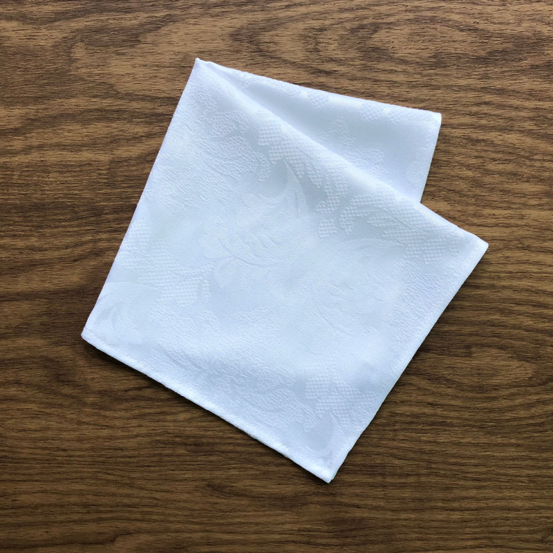 Serviette 18 po jacquard, Blanc