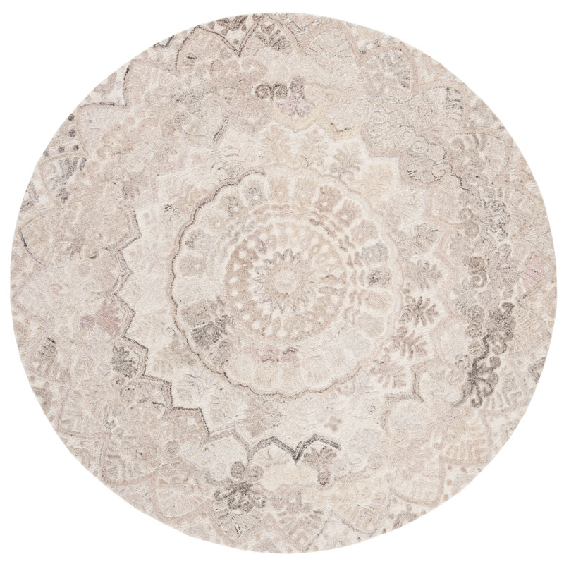 Husted Hand Tufted Performance Oriental Rug, Round 4'
