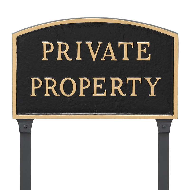 Enseigne de jardin Bodinejr, Noir / or, H 13 po x l 21 po x P 0,25 po