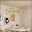 Lustre spoutnik moderne doré avec abat-jour en verre transparent-542798287-565290674-565290675