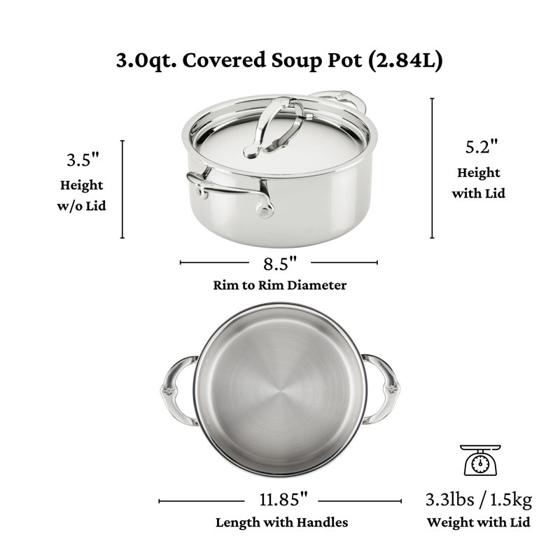 Pot à soupe professionnel en acier inoxydable avec couvercle