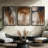 Framed Canvas Wall Art - Vintage Abstract Wall Prints for Bedroom - 3 panels-1743547706-1743547701