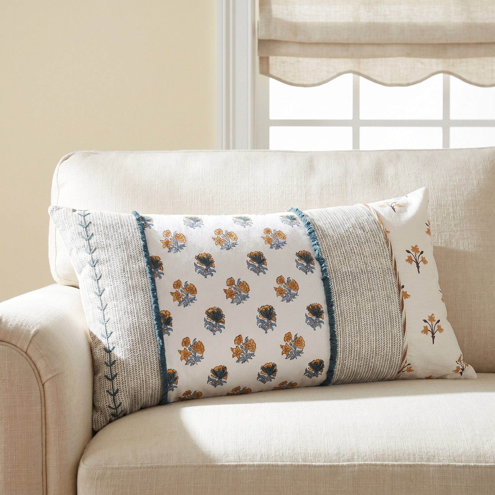 Howard 26" x 14" Embroidered Throw Pillow