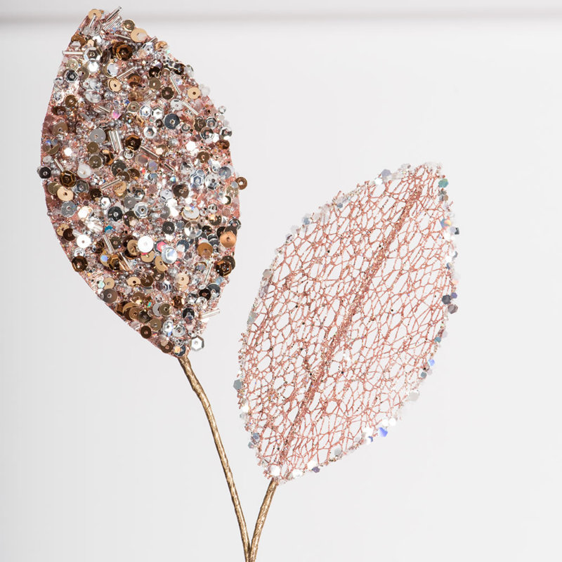 Leaf Aritificial, Rose Gold, 20" H x 4" W x 10" D