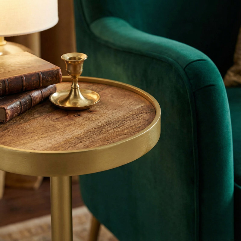 Table de bout à piédestal Finnuala de 25,5 po de hauteur