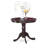 5 Piece Dining Table Set for 4 Includes a Round Kitchen Table with Pedestal and 4 Blue Color Linen Fabric Dining Chairs, Cappuccino-123719596-124875844-124875846