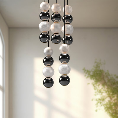 Luminaire suspendu sphérique à DEL 5 lumières Onyx