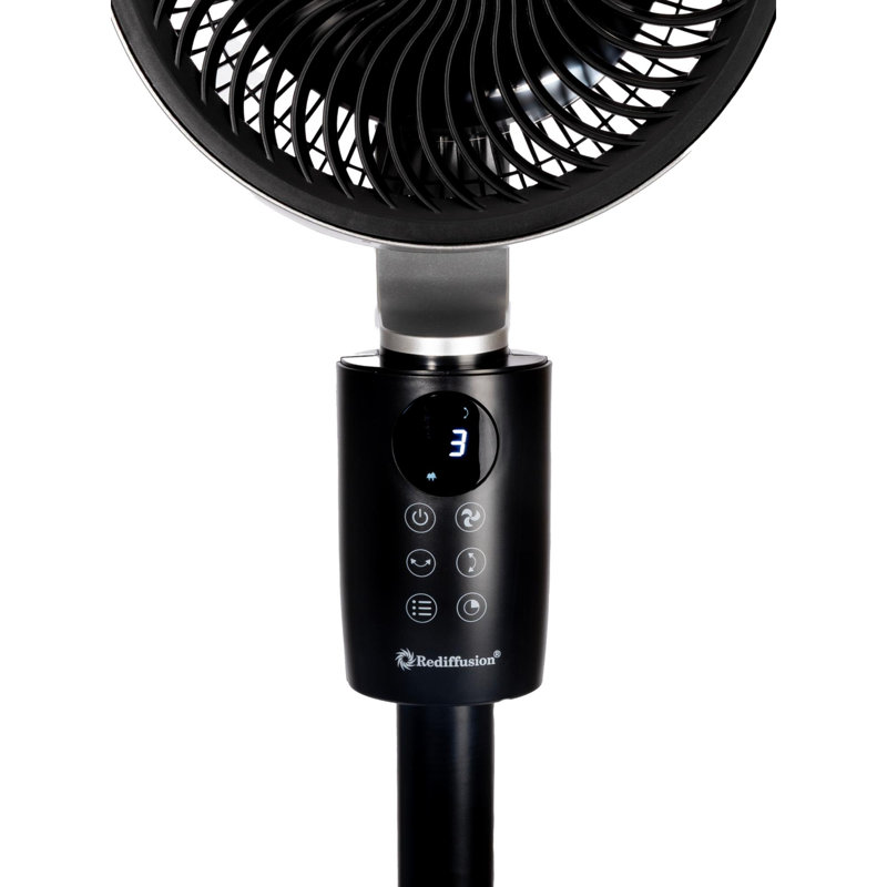 Rediffusion Air360 Oscillating Adjustable Height Fan, Black