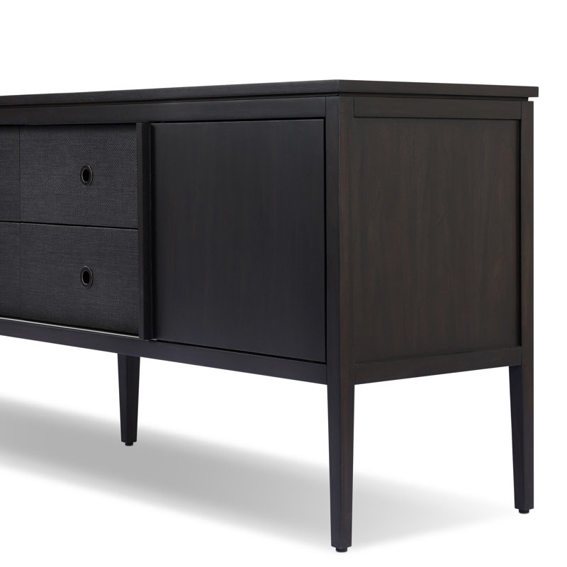 Dawn Media Console-Black Raffia