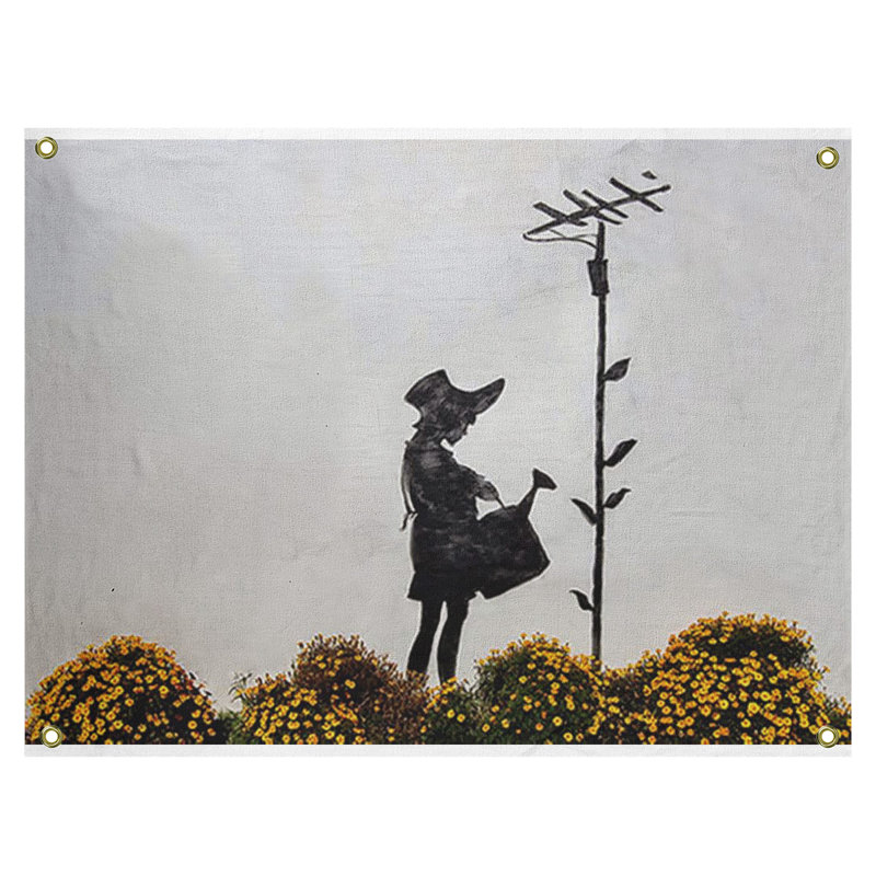 Tapisserie fille en polyester, H 50 po x l 59 po x P 1 po