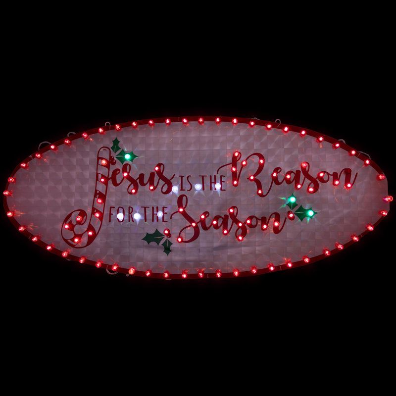 Enseigne de Noël 43 "holographique lumineuse Jésus est la raison 43"