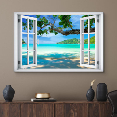 " Window View Tropical Island Beach Paradise Vacation Nature Landscape "