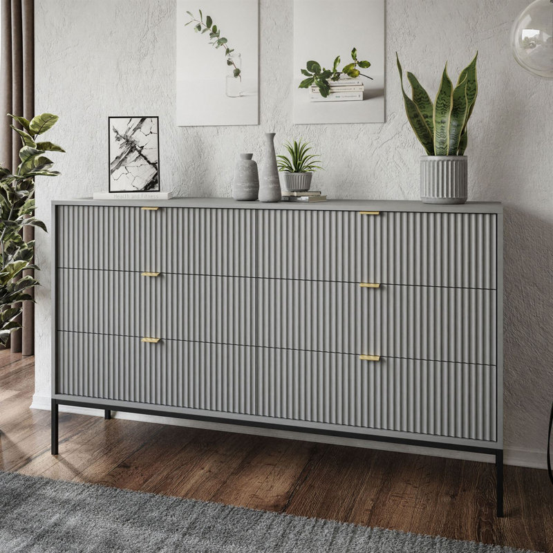 Aniyha Rectangle Accent Chest, Grey/Brown/Blue