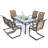Safan Rectangular Glass Outdoor Dining Table Yes , 60 " W 38 " D