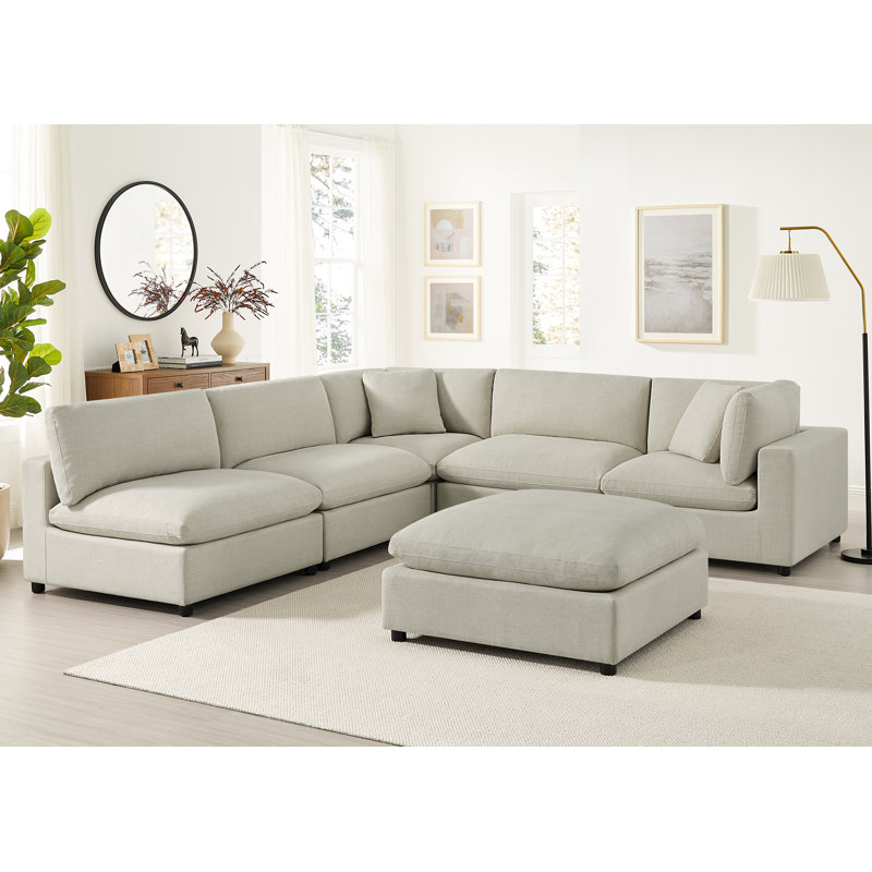 Vinessa Modular Sectional - 6-Piece Nest, Beige Polyester