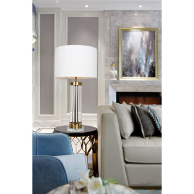 Consus 29.1'' Antique Brass/Clear Table Lamp