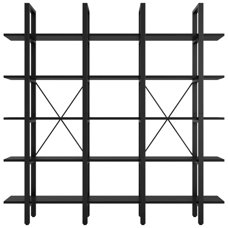 Alysa Etagere Bookcase 5 Tiers, Black