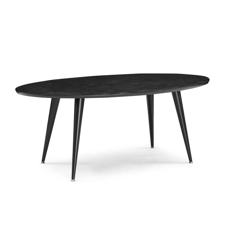 Acquanetta Oak Oval Solid Wood Base Dining Table, Black