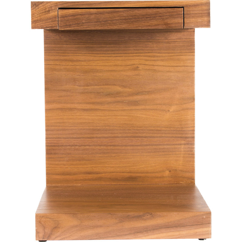 Zebulon End Table with Storage, Walnut