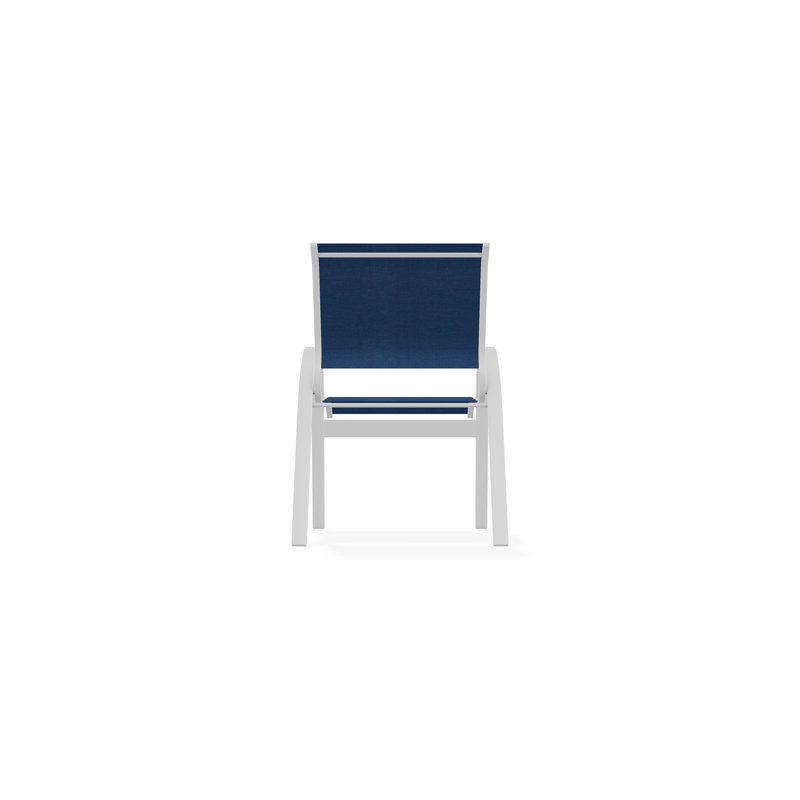 Aruba II Outdoor Dining Chair, Cobalt 35D Sunbrella®, White