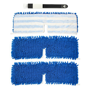 Paquet de 3 têtes de vadrouille en microfibre et chenille réutilisables, à double face pour le nettoyage à sec et à l'eau, convenant aux planchers de bois et de carrelage, avec brosse de fenêtre gratuite, l 18,78 po x P 5,51 po
