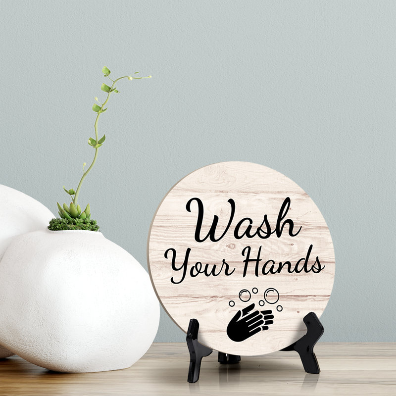 Enseigne de table Wash Your Hands
