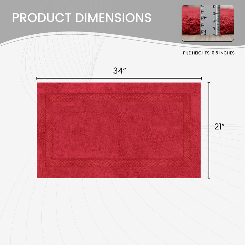 Antigona Soft Bath Rug, 21" W x 34" L, Red