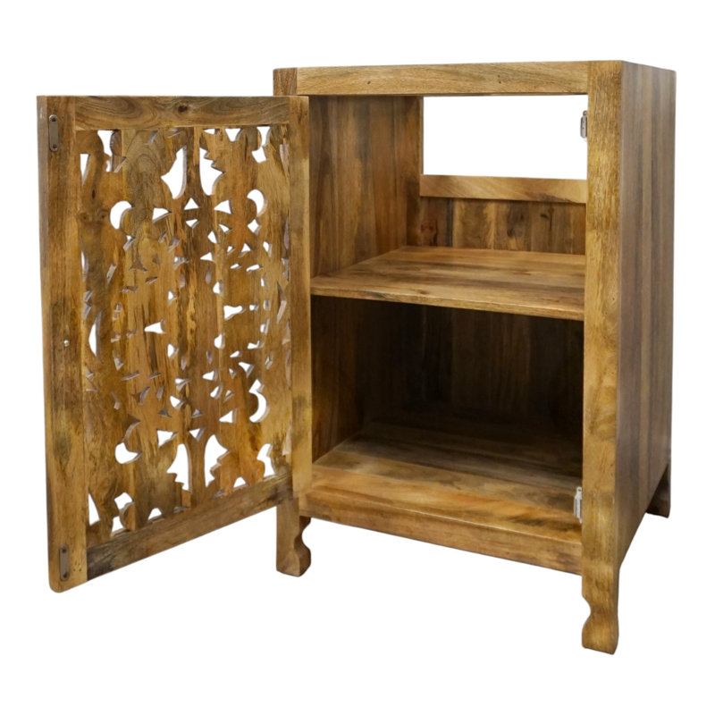 Hand-crafted Natural Wood Carved 24" Vanity