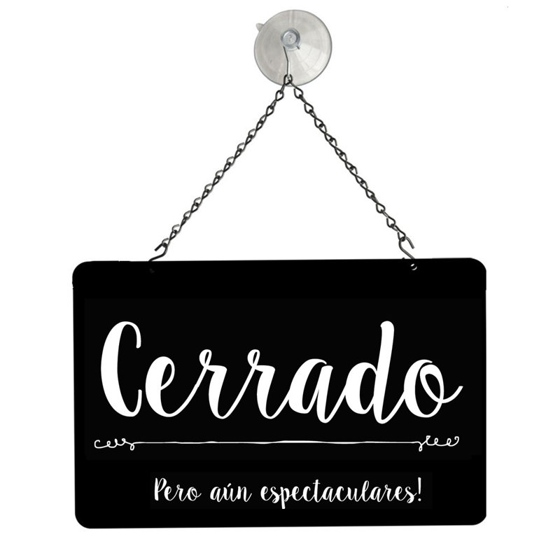 Spanish Print Open/Closed Metal Sign Kit